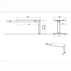 Aanbouwtafel Ergonoma Eiken