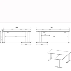 Aanbouwtafel Ergonoma Eiken