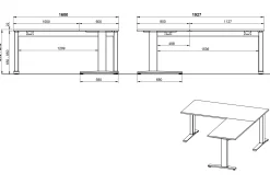 Aanbouwtafel Ergonoma Lichtgrijs