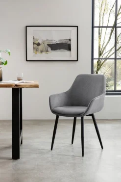 Armstoel Amine Grijs – Set van 2