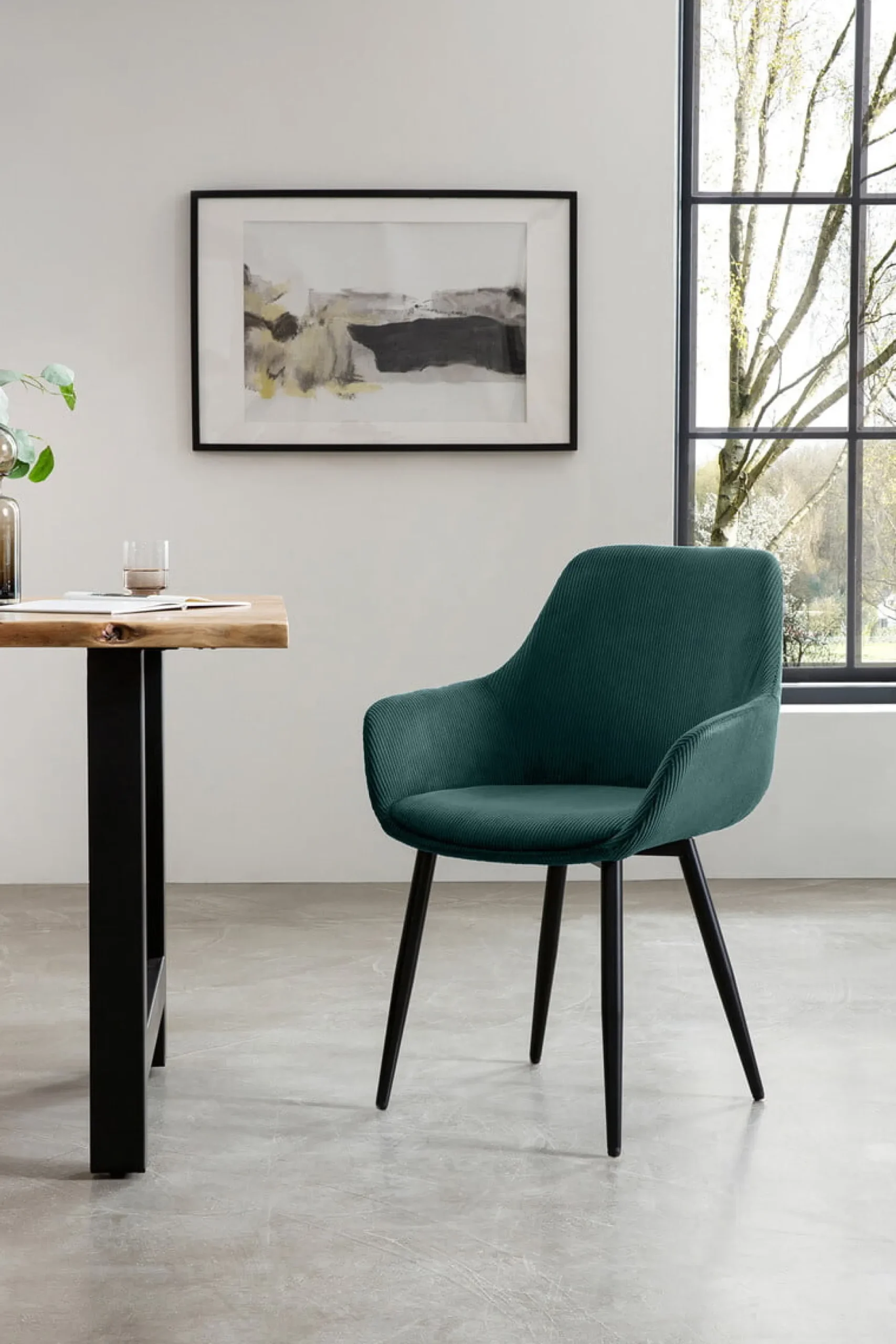 Armstoel Amine Groen – Set van 2