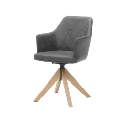 Armstoel Andrei Antraciet Stof – Set van 2