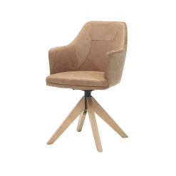 Armstoel Andrei Cognac Stof – Set van 2