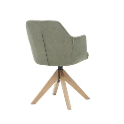 Armstoel Andrei Groen Stof – Set van 2