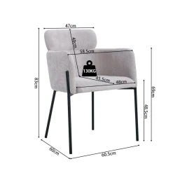 Armstoel Anneloes Beige – Set van 2