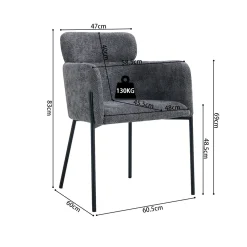 Armstoel Anneloes Grijs – Set van 2