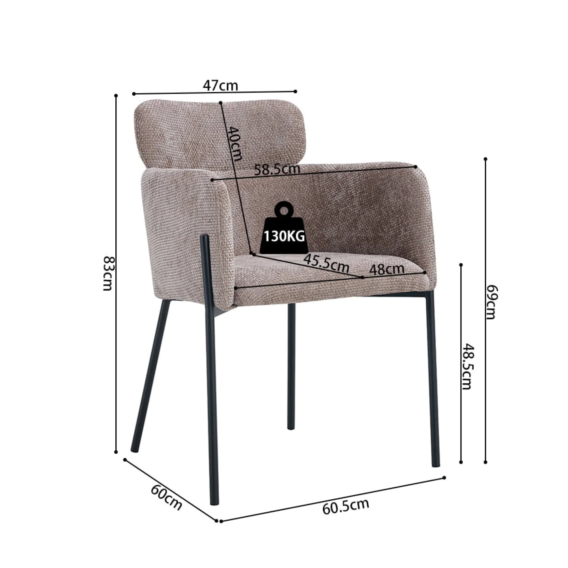 Armstoel Anneloes Zand – Set van 2