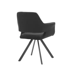 Armstoel Céline Zwart Velours – Set van 2