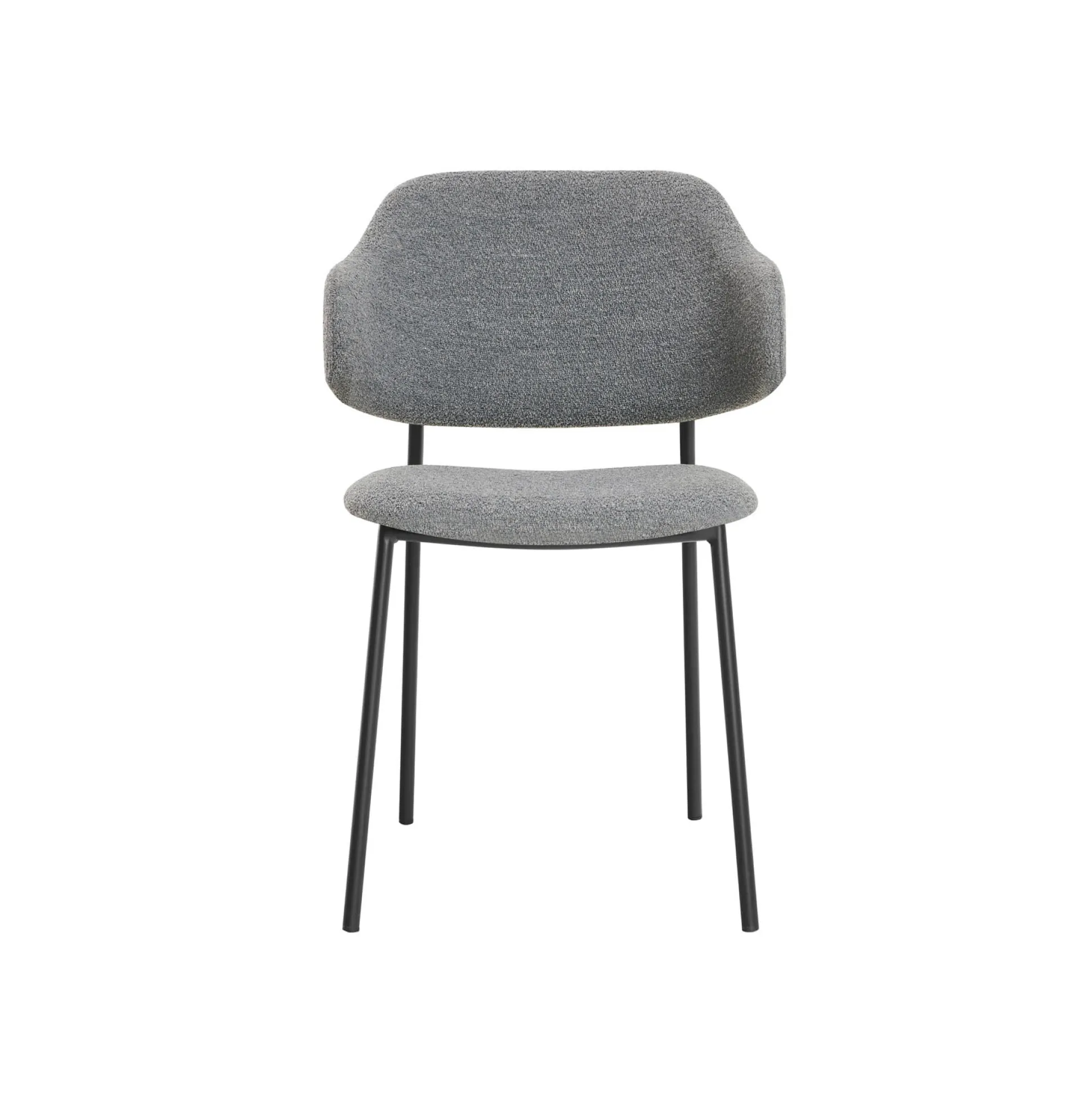 Armstoel Didi Donkergrijs Bouclé – Set van 2