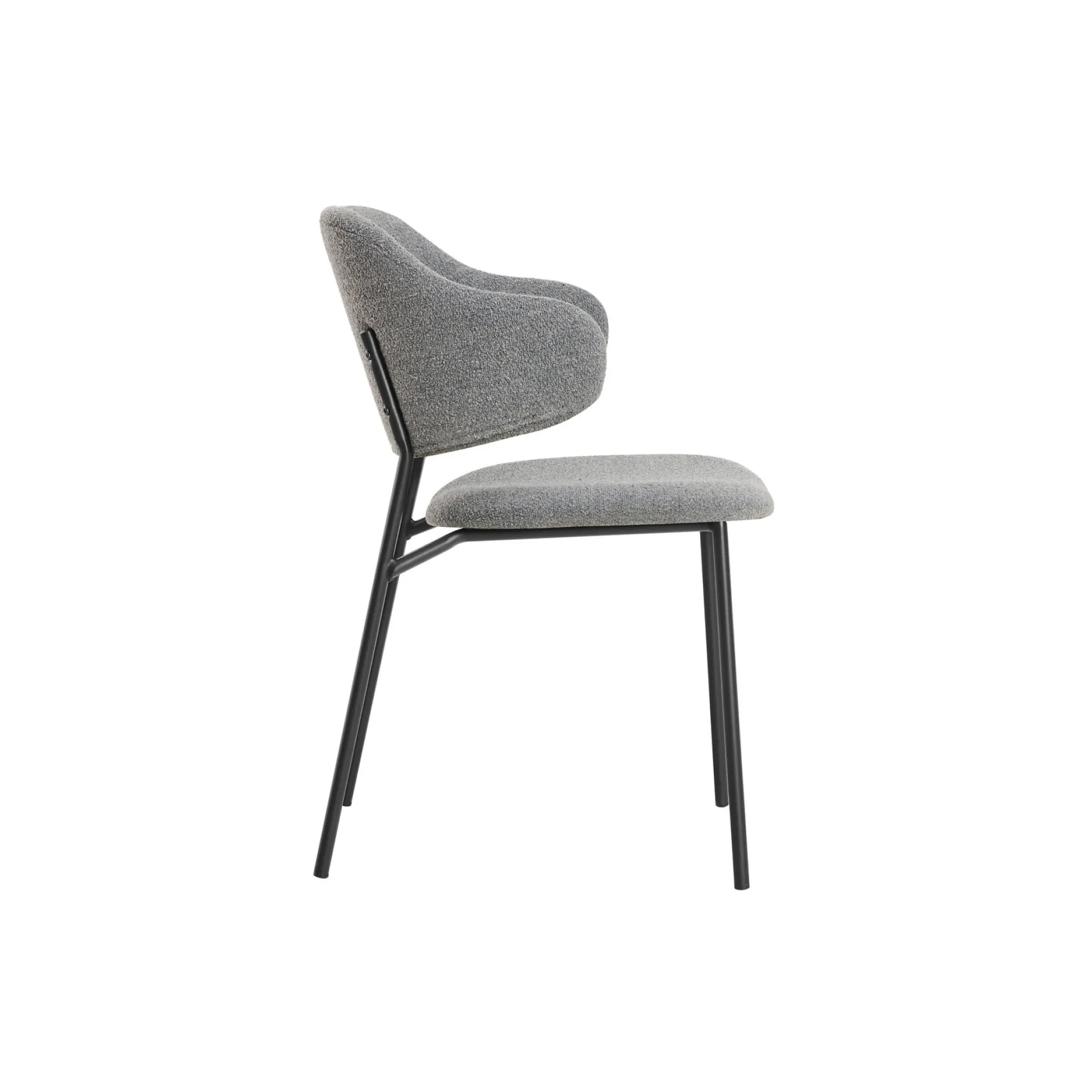 Armstoel Didi Donkergrijs Bouclé – Set van 2