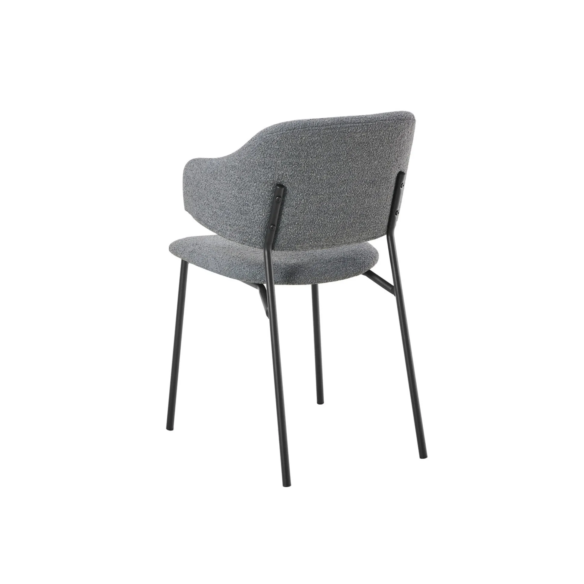 Armstoel Didi Donkergrijs Bouclé – Set van 2