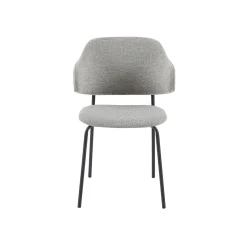 Armstoel Didi Lichtgrijs Bouclé – Set van 2