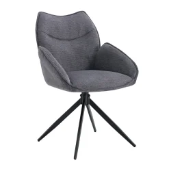 Armstoel Famke Donkergrijs – Set van 2