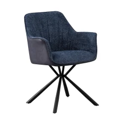 Armstoel Jan Bouclé Blauw – Set van 2