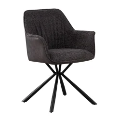 Armstoel Jan Bouclé Lichtgrijs – Set van 2