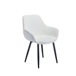 Armstoel Kate Wit Bouclé – Set van 2