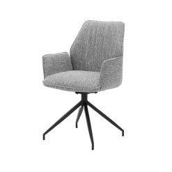 Armstoel Kobe Grijs Stof – Set van 2