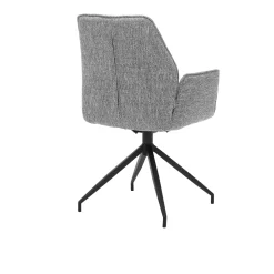 Armstoel Kobe Grijs Stof – Set van 2