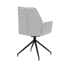 Armstoel Kobe Shell Grijs Stof – Set van 2