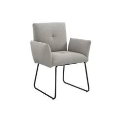 Armstoel Lizzie Lichtgrijs Bouclé