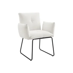 Armstoel Lizzie Wit Bouclé