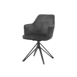 Armstoel Melvin Antraciet Stof – Set van 2