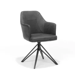 Armstoel Melvin Antraciet – Set van 2