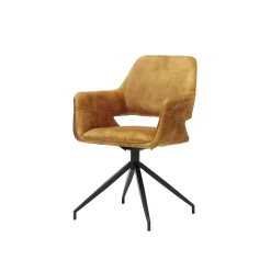 Armstoel Vivian Goud Velours – Set van 2