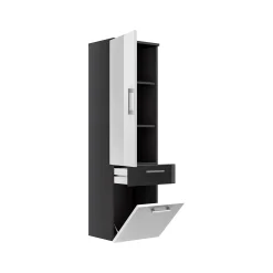 Badkamer kolomkast Ilse Antraciet Wit