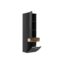 Badkamer kolomkast Milan Antraciet Walnoot