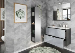 Badkamer Kolomkast Philip Grafiet-Zilver 93 cm