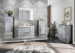 Badkamer Kolomkast Philip Grafiet-Zilver 144 cm