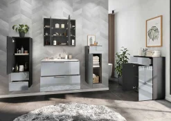 Badkamer Kolomkast Philip Grafiet-Zilver 144 cm