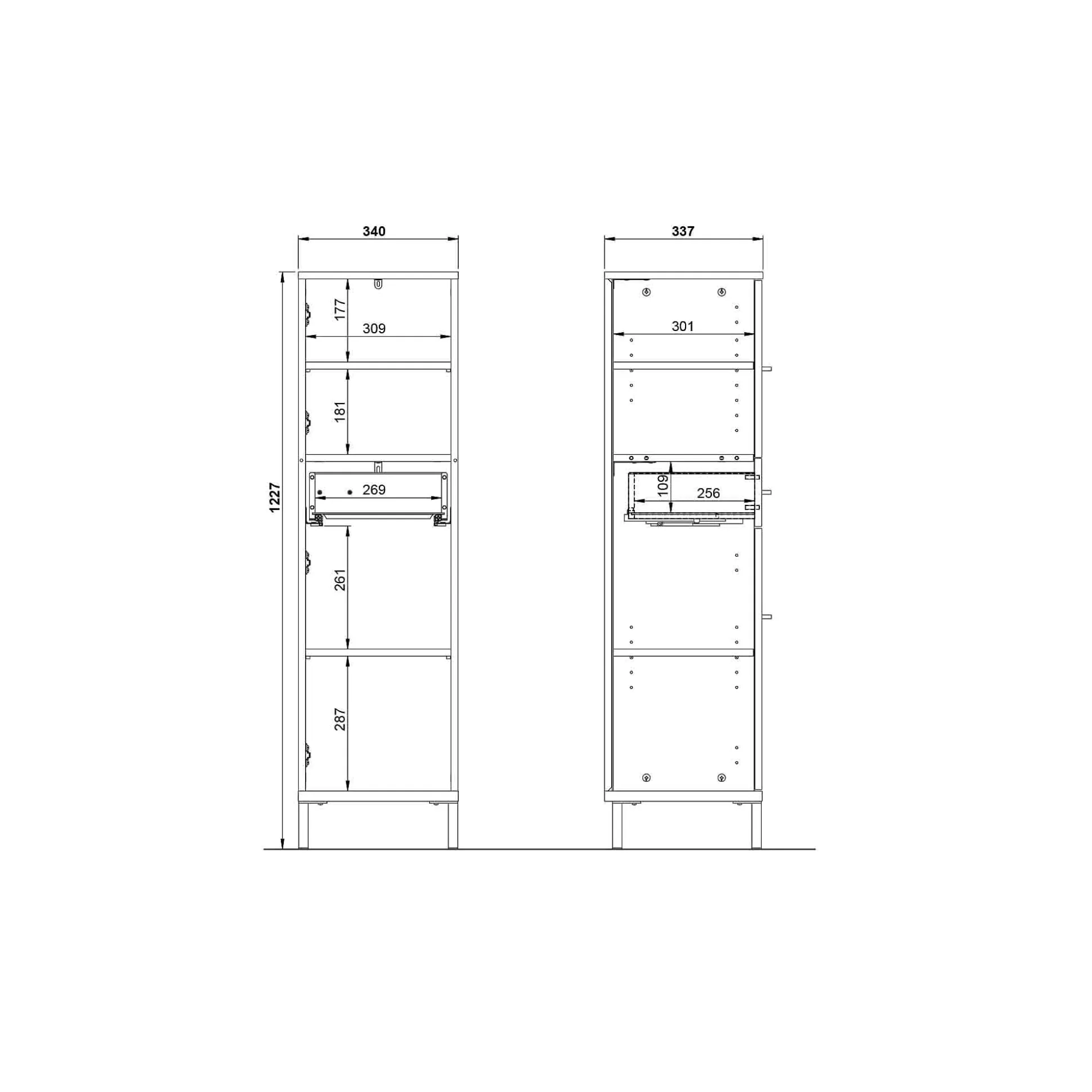 Badkamer kolomkast Serpa Kasjmier Walnoot 123 cm