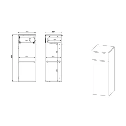 Badkamer Kolomkast Waldorf Grafiet 93 cm