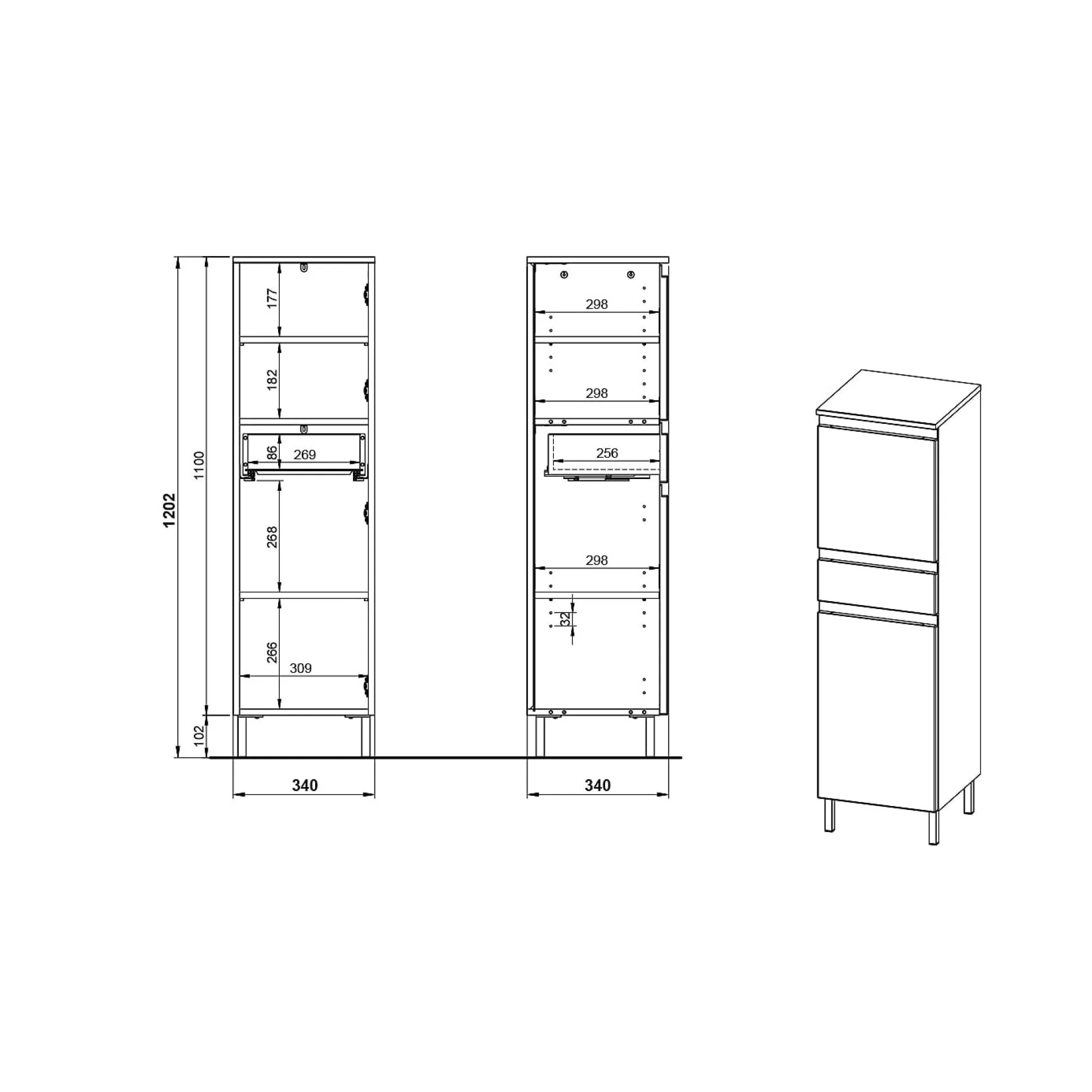 Badkamerkast Abrantes Eiken