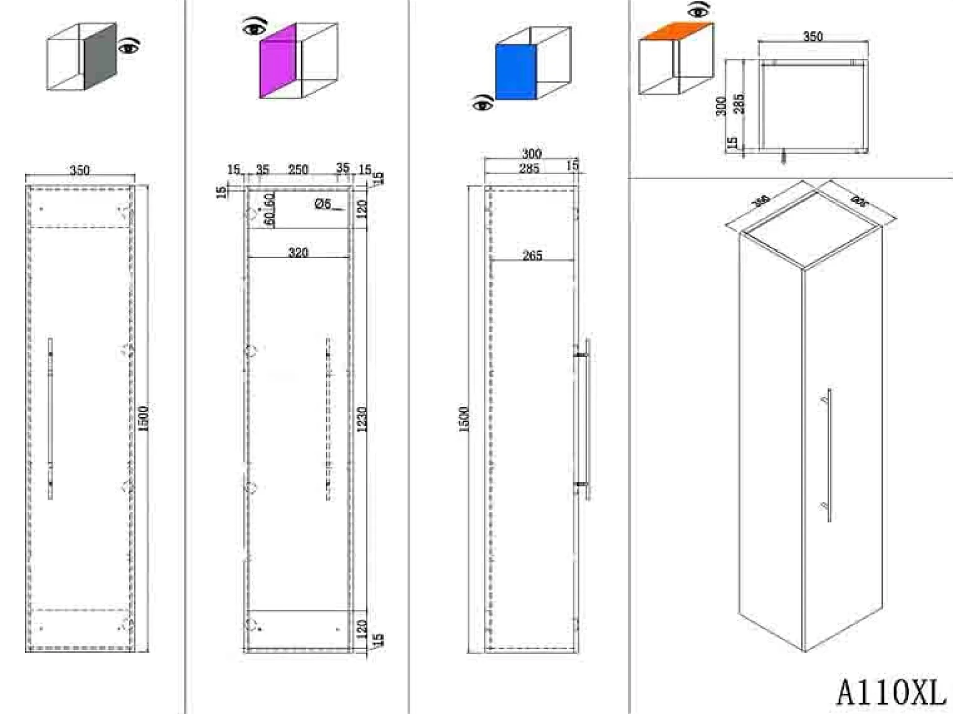 Badkamerkast Bilbao Eiken 150 cm