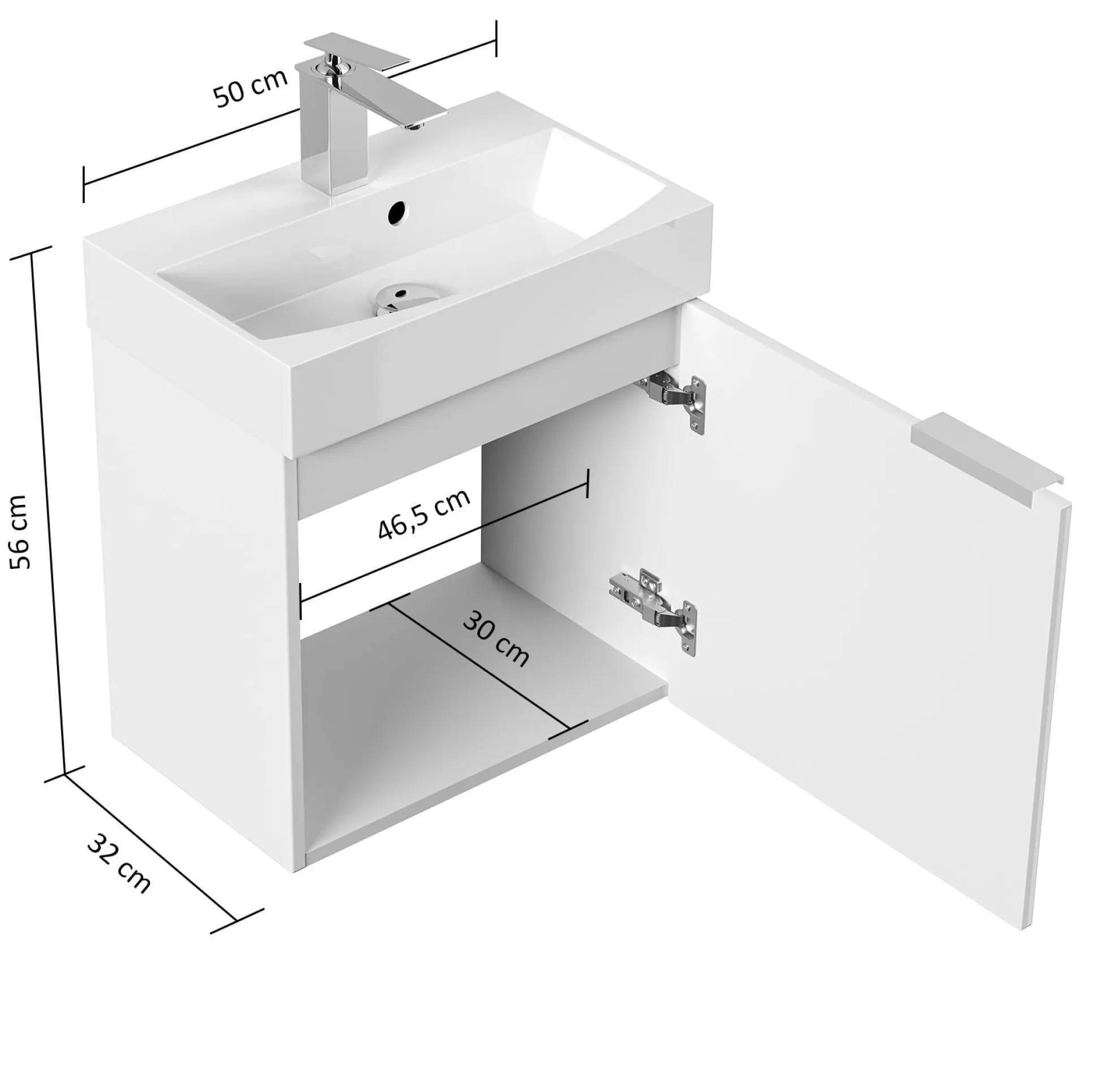 Badmeubel Annecy Grafiet 50 cm