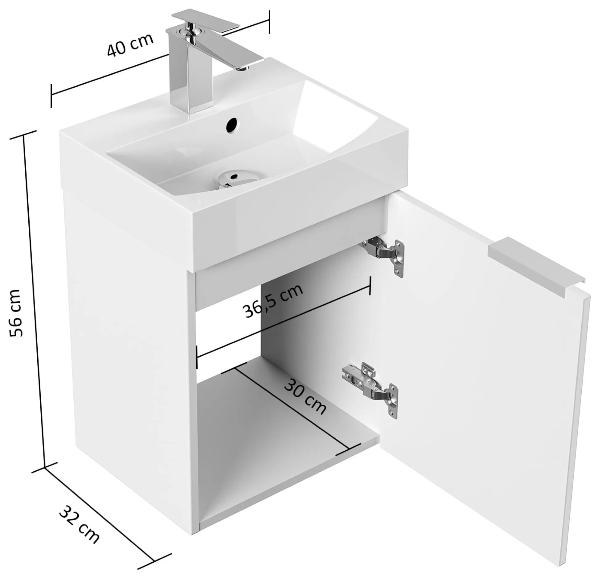 Badmeubel Annecy Grafiet 40 cm