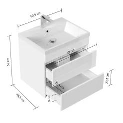 Badmeubel Atlanta Eiken 60 cm