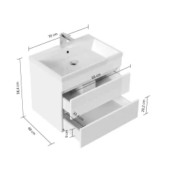 Badmeubel Atlanta Grafiet 70 cm