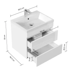 Badmeubel Atlanta Grafiet 60 cm