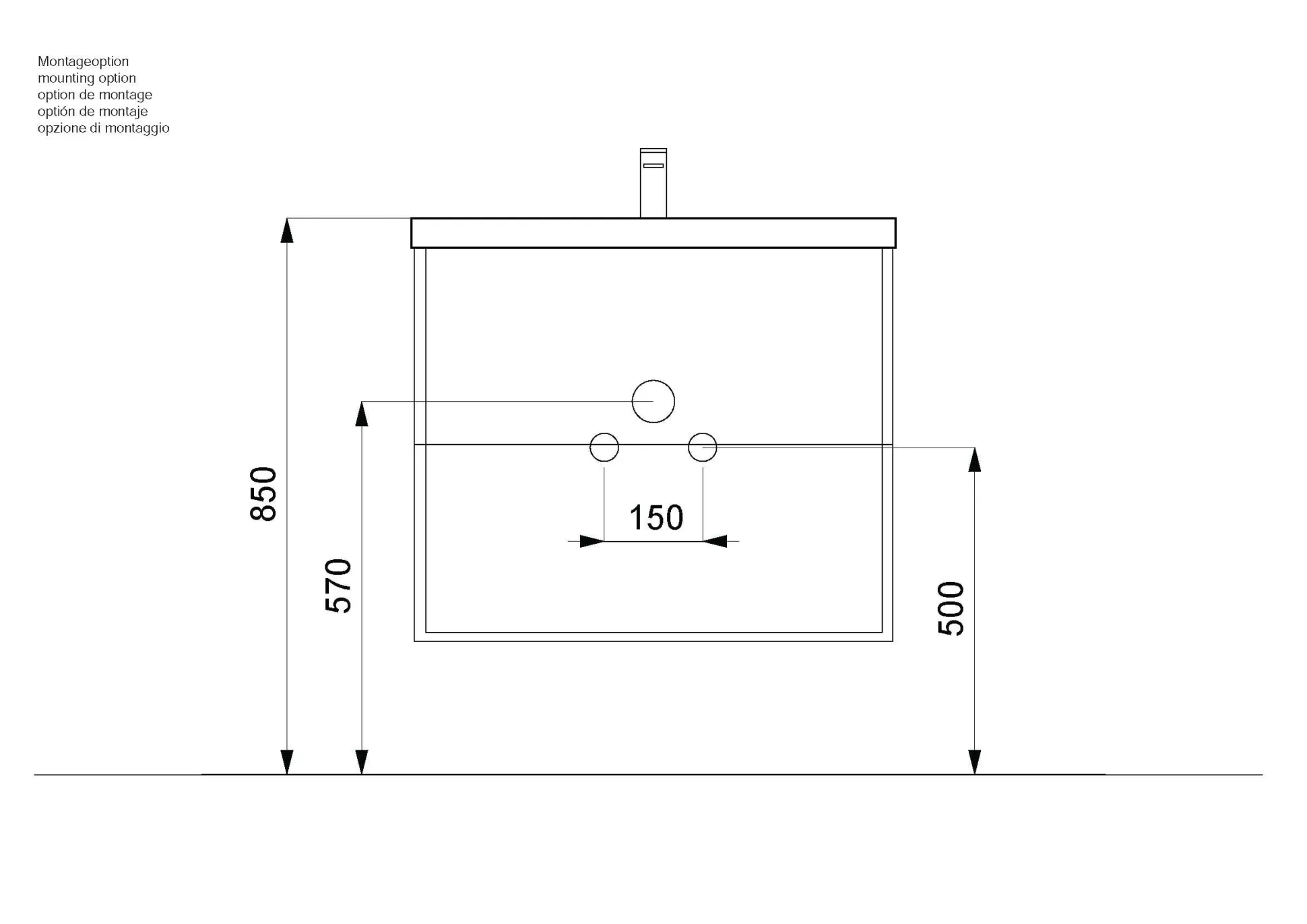 Badmeubel Austin Eiken 60 cm