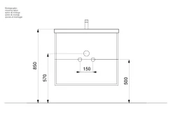 Badmeubel Austin Grafiet 50 cm
