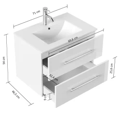 Badmeubel Bilbao Eiken 70 cm