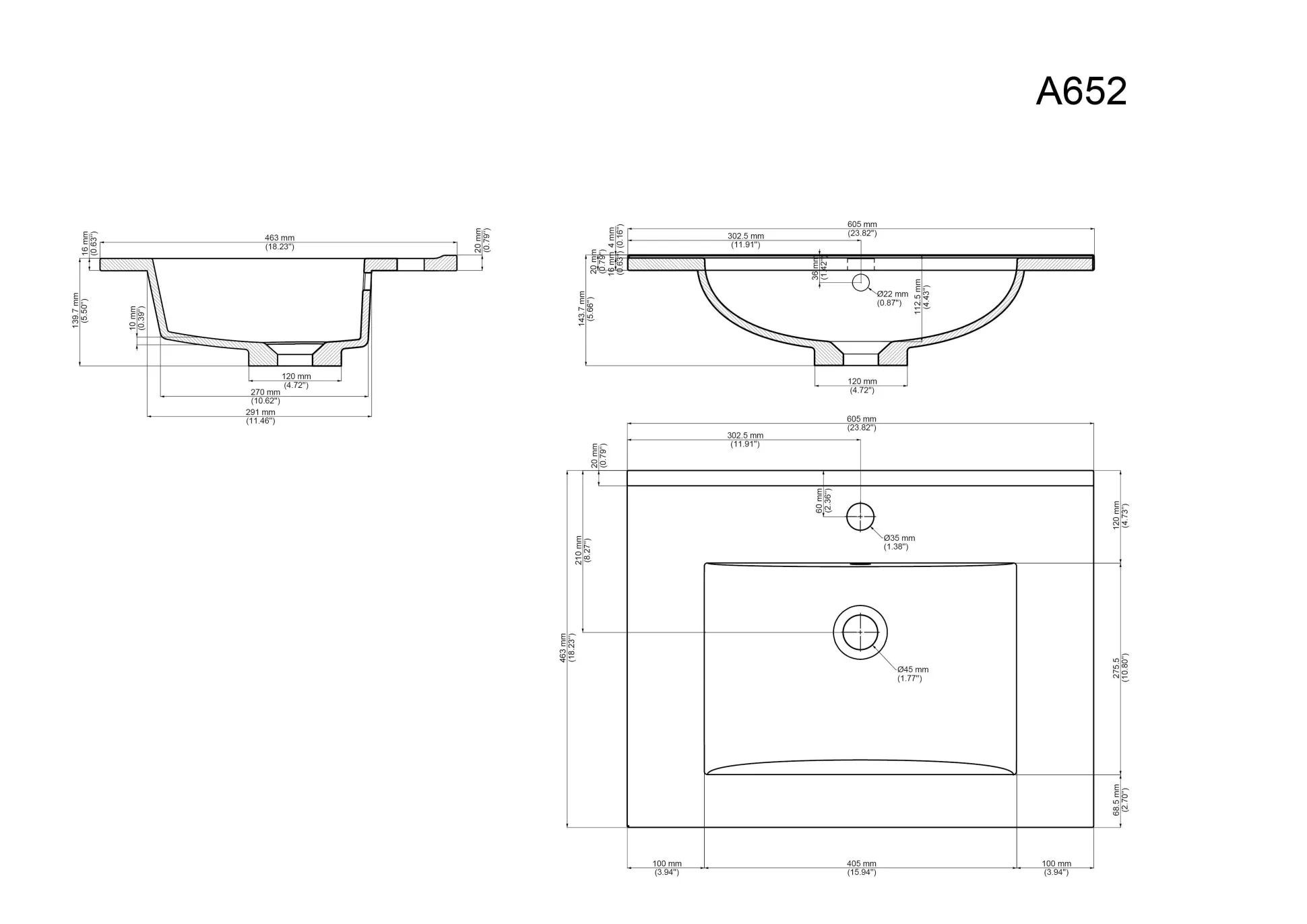 Badmeubel Bilbao Eiken 60 cm