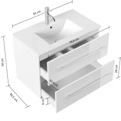 Badmeubel Bilbao Grafiet 80 cm