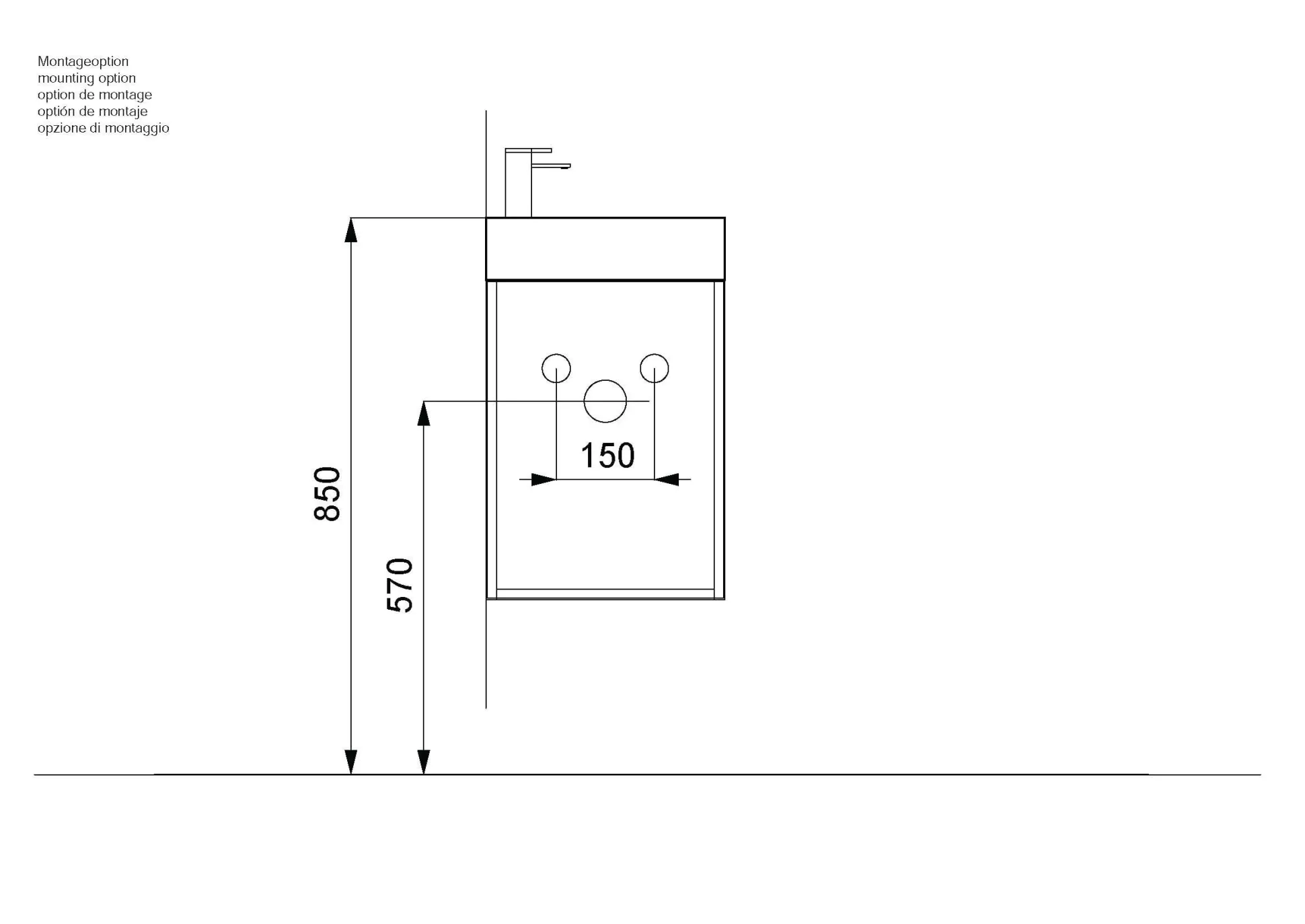 Badmeubel Como Grafiet 52 cm