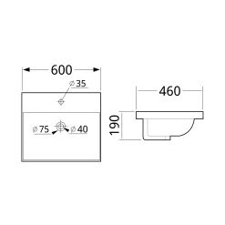 Badmeubel Dallas Grafiet 60 cm