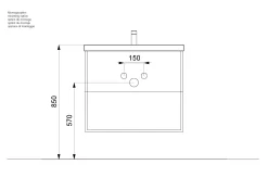 Badmeubel Luton Grafiet 60 cm